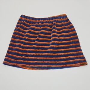 Striped Velvet Skirt - Orange and Blue Mini Y2K Sexy